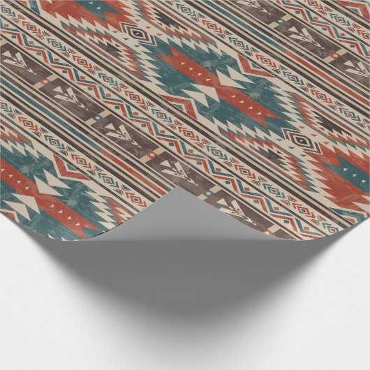 Indianisches Indianervolk Geschenkpapier (Ecke)