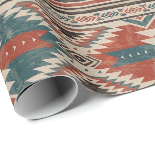 Indianisches Indianervolk Geschenkpapier (Rolleneckpunkt)