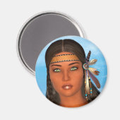 Indianisches Mädchen Magnet (Vorderseite/Rückseite)