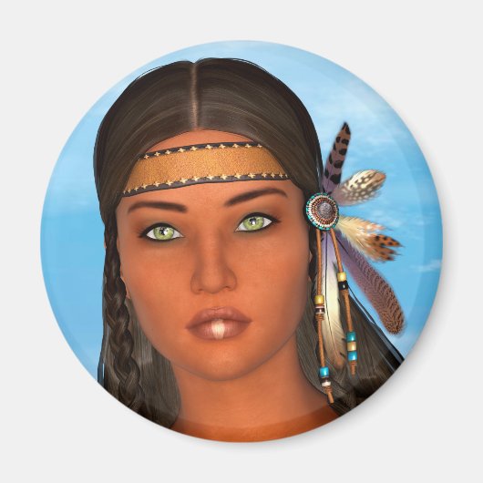Indianisches Mädchen Magnet (Vorne)
