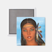 Indianisches Mädchen Magnet (Vorderseite/Rückseite)