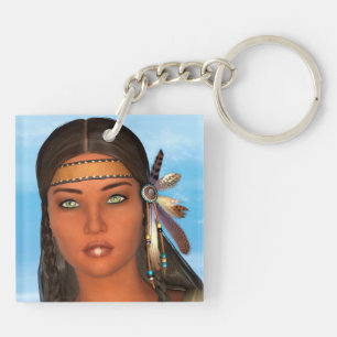 Indianisches Mädchen Schlüsselanhänger