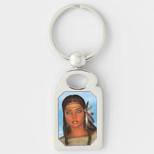Indianisches Mädchen Schlüsselanhänger (Vorderseite)
