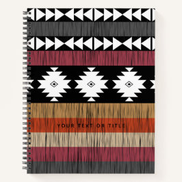 Indianisches Muster für farbenfrohe Linien Notizblock