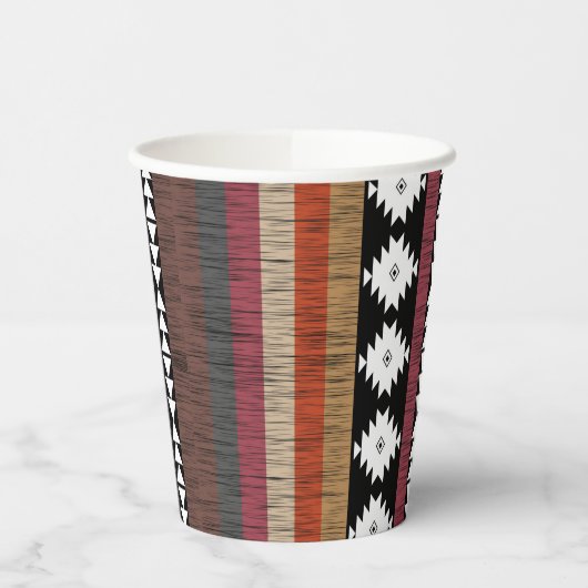 Indianisches Muster für farbenfrohe Linien Pappbecher (Links)