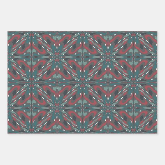 Indianisches Tribal-Muster für südwestliche Farben Geschenkpapier Set (Vorderseite)