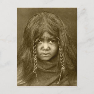 Indianisches Vintage-Porträt eines Ureinwohners Am Postkarte
