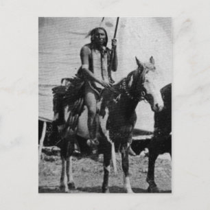 Indianisches Vintage-Porträt eines Ureinwohners Am Postkarte