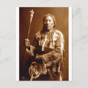 Indianisches Vintage-Porträt eines Ureinwohners Am Postkarte