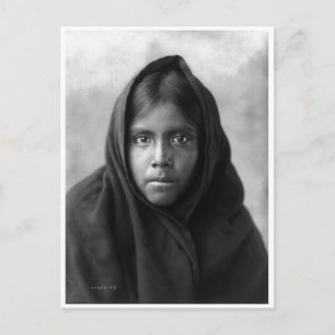 Indianisches Vintage-Porträt eines Ureinwohners Am Postkarte