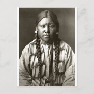 Indianisches Vintage-Porträt eines Ureinwohners Am Postkarte