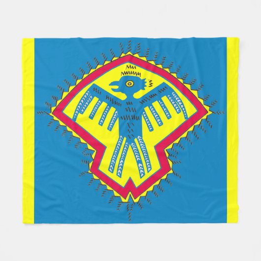 Indianisches Vogelsymbol Fleecedecke (Vorderseite (Horizontal))