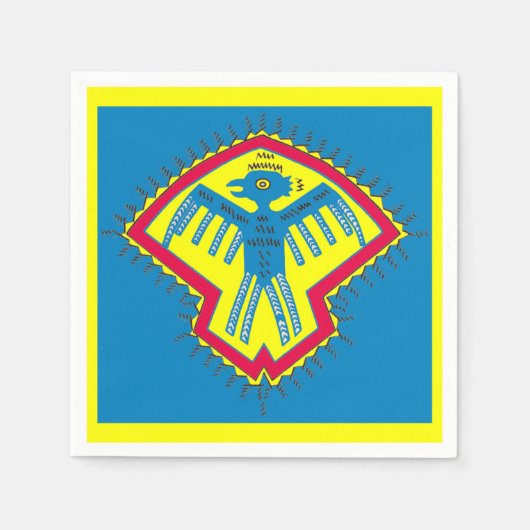 Indianisches Vogelsymbol Serviette (Vorderseite)