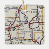 Indianola MS Vintage Karte Keramikornament (Vorderseite)