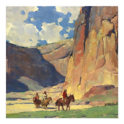 "IndiansThrough Canyon de Chelly" von Edgar Payne Fotodruck (Vorne)