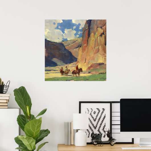 "IndiansThrough Canyon de Chelly" von Edgar Payne Poster (Heimbüro)
