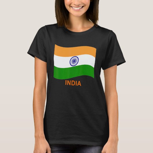 India's Bharat Indian Waving Flag T-Shirt (Vorderseite)