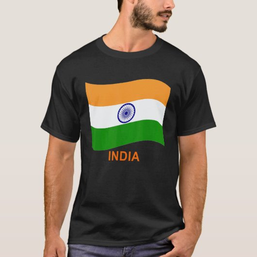 India's Bharat Indian Waving Flag T-Shirt (Vorderseite)