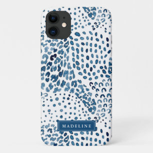 Indidigo Blue Watercolor Tierdruckmuster Case-Mate iPhone Hülle