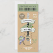 Indie-Akustik-Rock-’n’-Roll-Hochzeitsticket Einladung (Vorderseite)