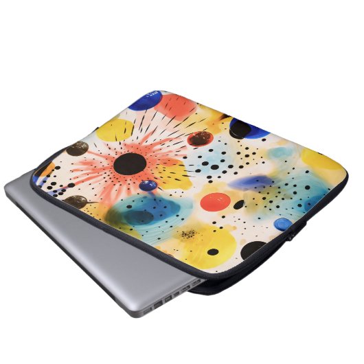 Indie Art Colorful Splash Laptopschutzhülle (Vorne Knopf)