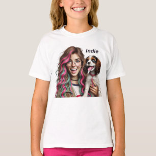 🐶 Indie & Best Friend - Personalisierte Kinder" T-Shirt