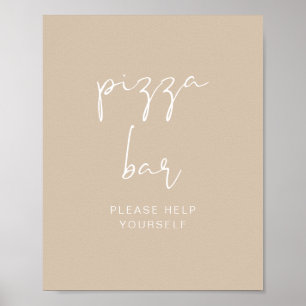 INDIE Boheme Erdfarben Beiger Pizza-Bar-Plakat Poster