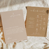 INDIE Bohemisch Beige Begrüßungsbrief-Zeitkarte Menükarte