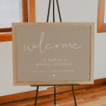 INDIE Bohemisch Beige Brautparty Begrüßungszeichen Poster<br><div class="desc">Dieses Brautparty-Willkommensschild besticht durch einen edlen handgeschriebenen Schriftart und ein modernes minimalistisches Design. Editieren Sie alle Farben und *most* Formulierungen, um Ihren Anforderungen gerecht zu werden. Dieses Begrüßungszeichen ist die perfekte Ergänzung zu Ihrer modernen, zeitgenössischen, industriellen oder böhmischen Feier. Dieses Schild weist eine beige/taupe Bodenfarbe auf, aber alle Farben sind...</div>