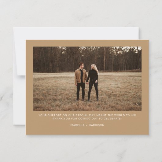 INDIE Bohemisch Beige Modernes Foto Danke Karte (Rückseite)