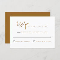INDIE Bohemisch Beige Terracotta Wedding RSVP Card