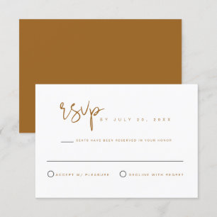 INDIE Bohemisch Beige Terracotta Wedding RSVP Card Einladung