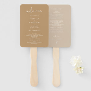 INDIE Bohemisch Earth Toned Beige Wedding Program Fächer