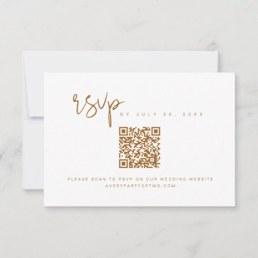 INDIE Bohemisch Terracotta QR Code RSVP Card Einladung (Vorderseite)