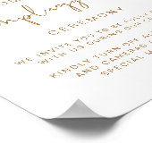 INDIE Bohemisch Unplugged Zeremony Wedding Sign Poster (Ecke)