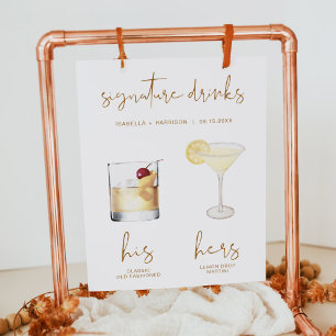 INDIE Boho Aquarell Signature Drink Poster