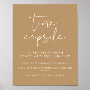 INDIE Boho Baby Shower Time Kapsel Zeichen Poster