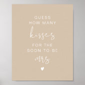 INDIE Boho Beige Guess Wie viele Kisses Bridal Sig Poster (Vorne)