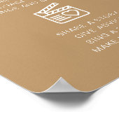 INDIE Boho Beige Moderne Hochzeitsvideokabine - St Poster (Ecke)