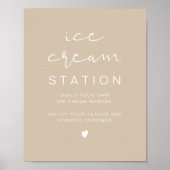 INDIE Boho Beige Modernes Ice Creme Station Poster (Vorne)
