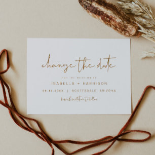 INDIE Boho Beige Orangefarben Datum ändern Einladung