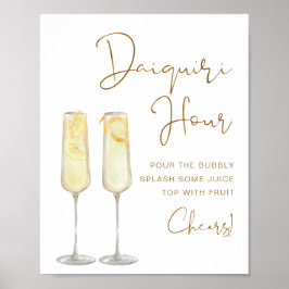 INDIE Boho Burnt Orange Bridal Daiquiri Hour Poster