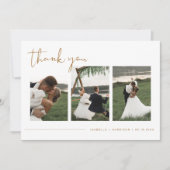 INDIE Boho Burnt Orange Foto Wedding Vielen Dank Einladung (Vorderseite)