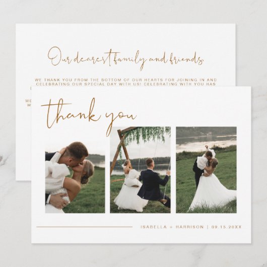 INDIE Boho Burnt Orange Foto Wedding Vielen Dank Einladung (Vorne/Hinten)