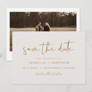 INDIE Boho Burnt Orange Save the Date Einladung