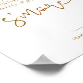 INDIE Boho Burnt Orange S'mores Bar Sign Poster (Ecke)