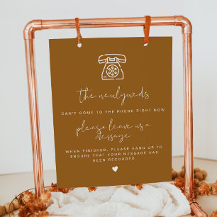 INDIE Boho Burnt Orange Telefone Gästebuchsignatur Poster