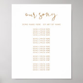 INDIE Boho Burnt Orange Wedding Song Texte Poster (Vorne)