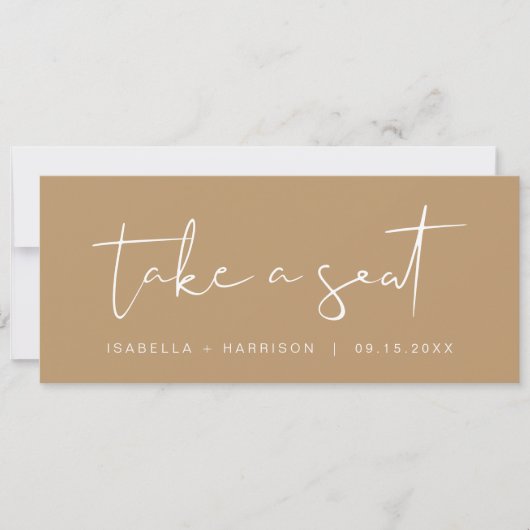 INDIE Boho Earth Tone Nehmen Sie eine Sitzkopfkart Einladung (Vorderseite)