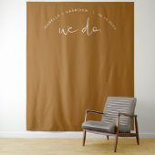 INDIE Boho Earth Tone Wedding Backdrop Tapestry Wandteppich (Beispiel)